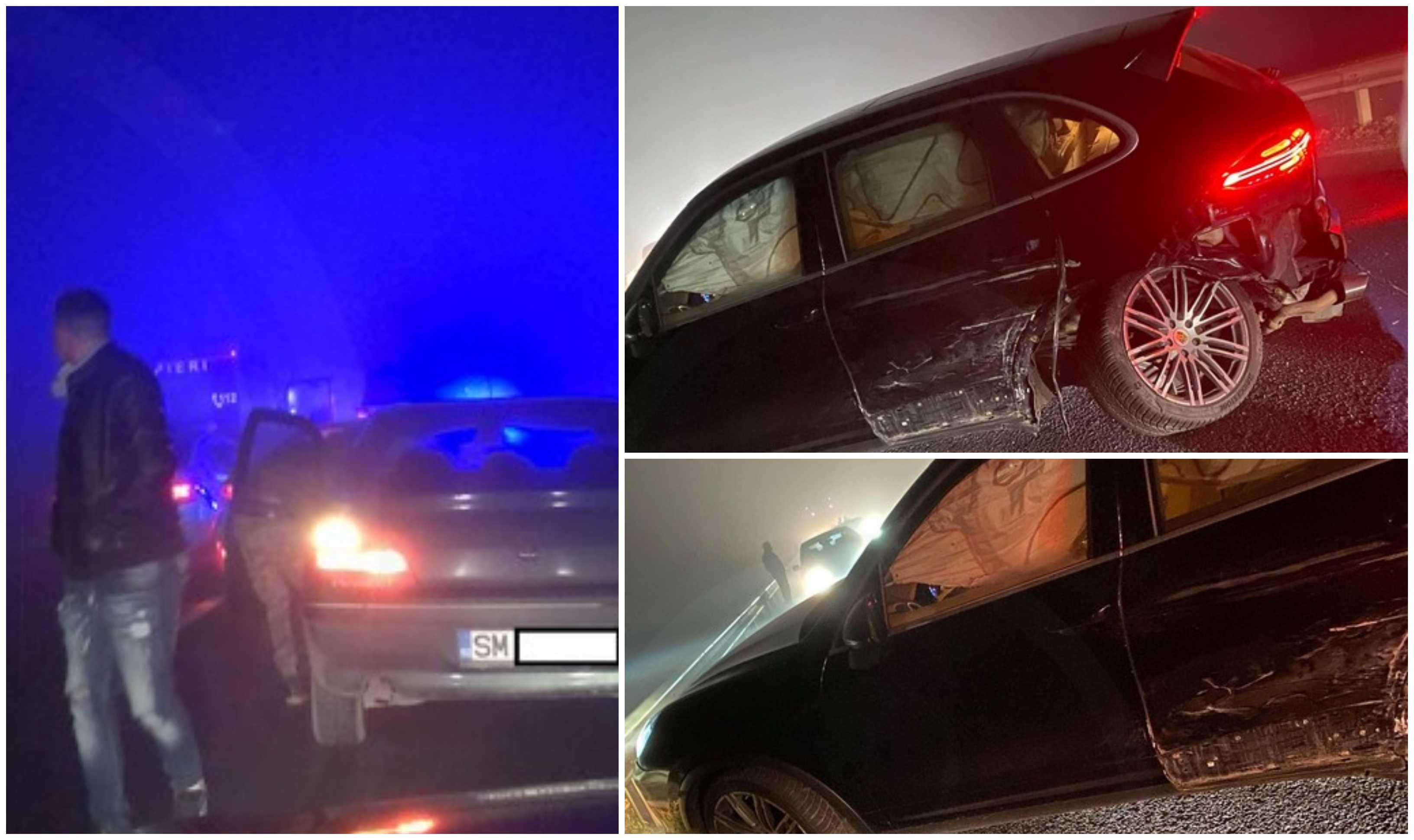 FOTO. Accident în lanț pe DN 19, între Moftin și Carei. Vinovat: șoferul unui Porsche