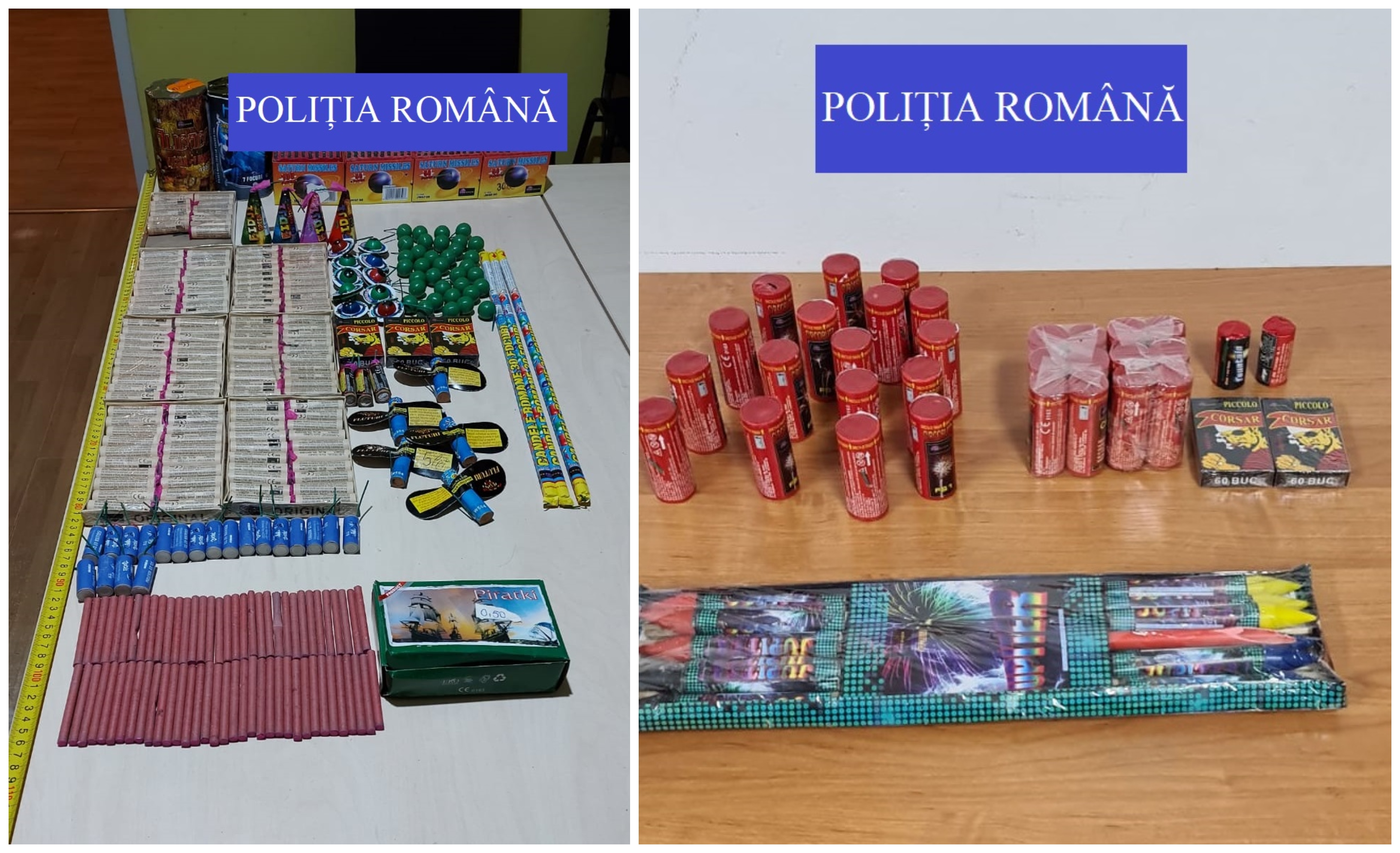 FOTO. Șmecherii din Piața Someș vând petarde, nu țigări! Polițiștii au făcut razii în județ
