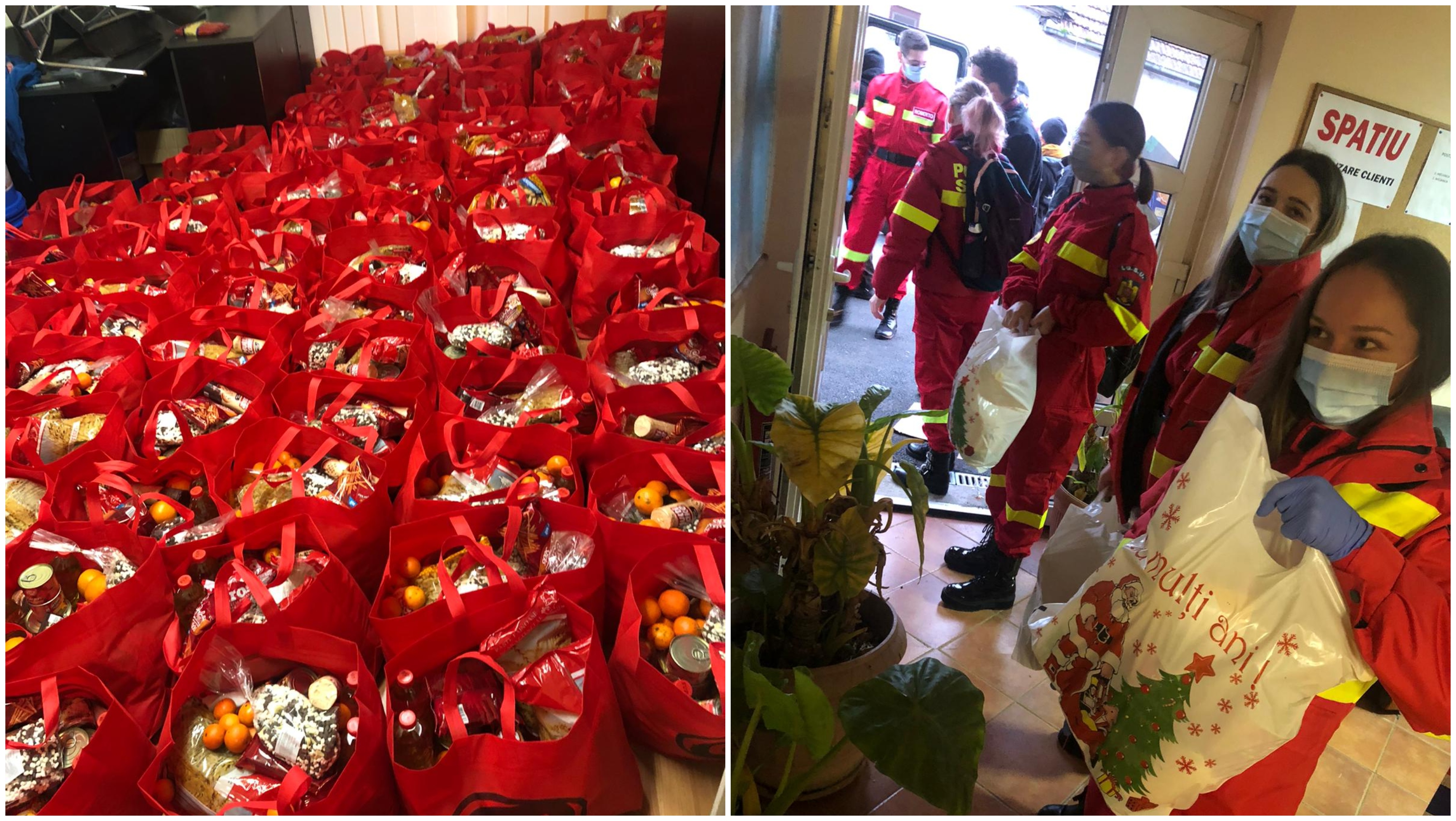 FOTO/VIDEO. Sute de voluntari dăruiesc sute de pachete pentru familiile sărace din județul Satu Mare