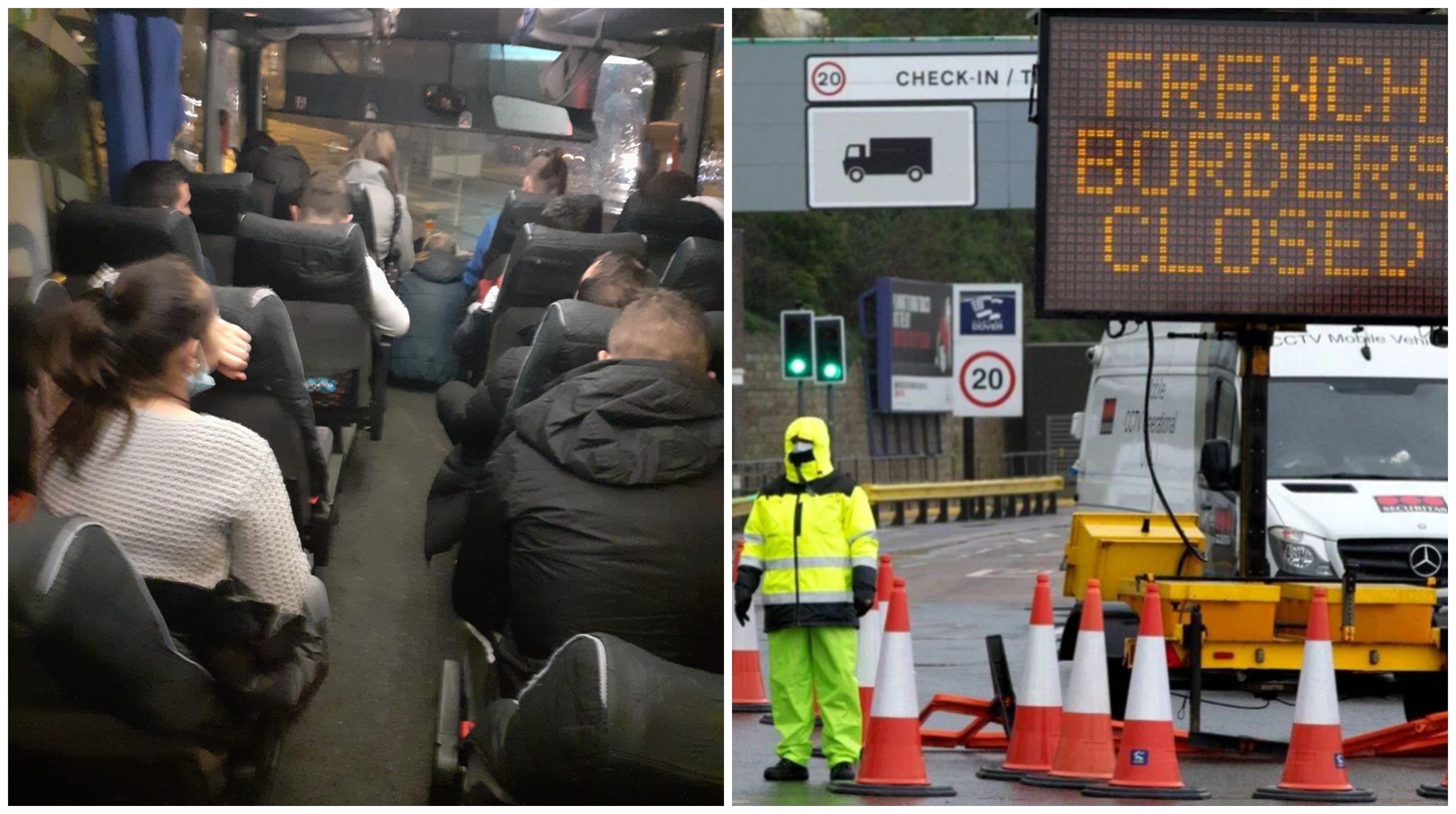 FOTO. Zeci de sătmăreni blocați la granița dintre Anglia și Franța. Firma din Satu Mare ridică din umeri