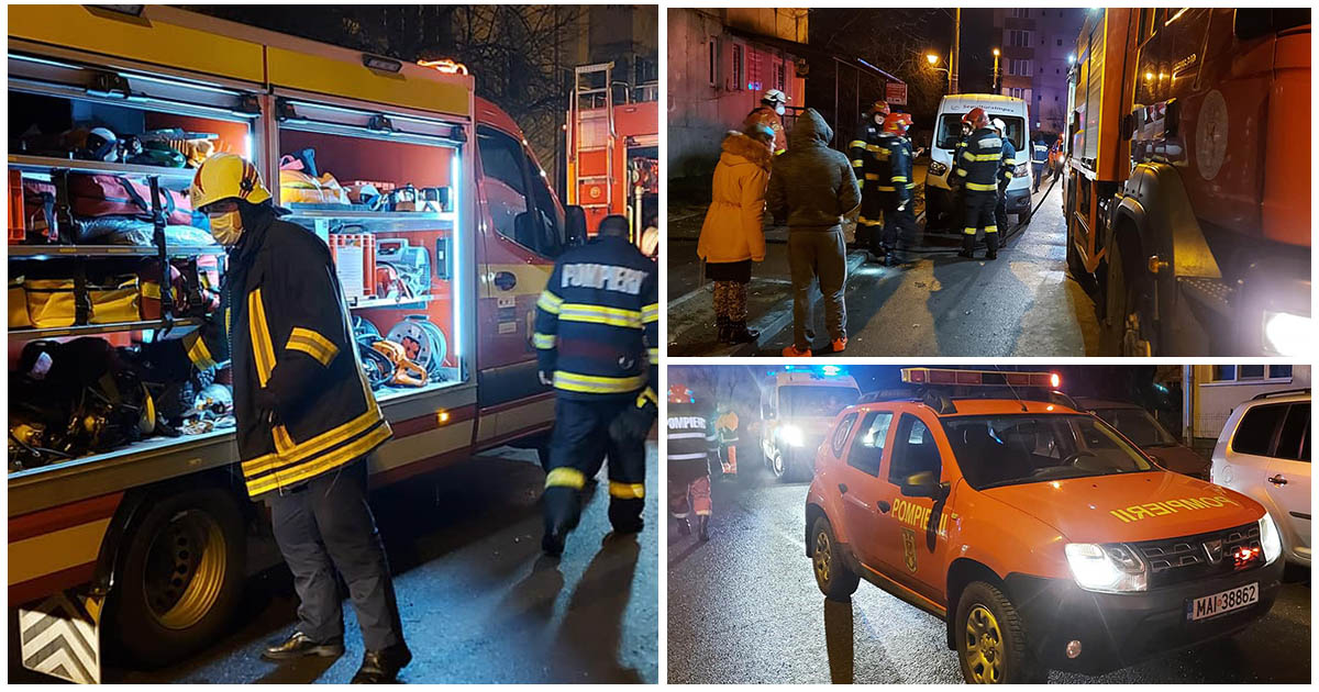 FOTO/VIDEO. Un mort și zeci de persoane evacuate! Incendiu la un bloc din Baia Mare