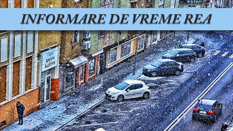 Informare de vreme rea: Ninsori importante, polei și vânt puternic