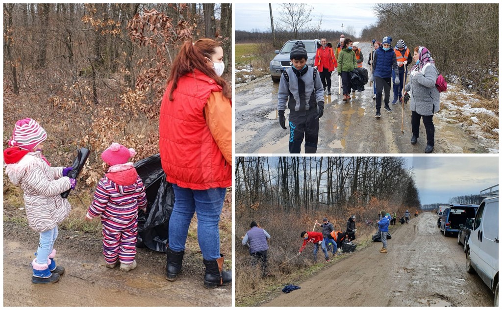 FOTOGALERIE. Mobilizare: zeci de localnici dintr-o comună din județ au mers să-și curețe pădurile