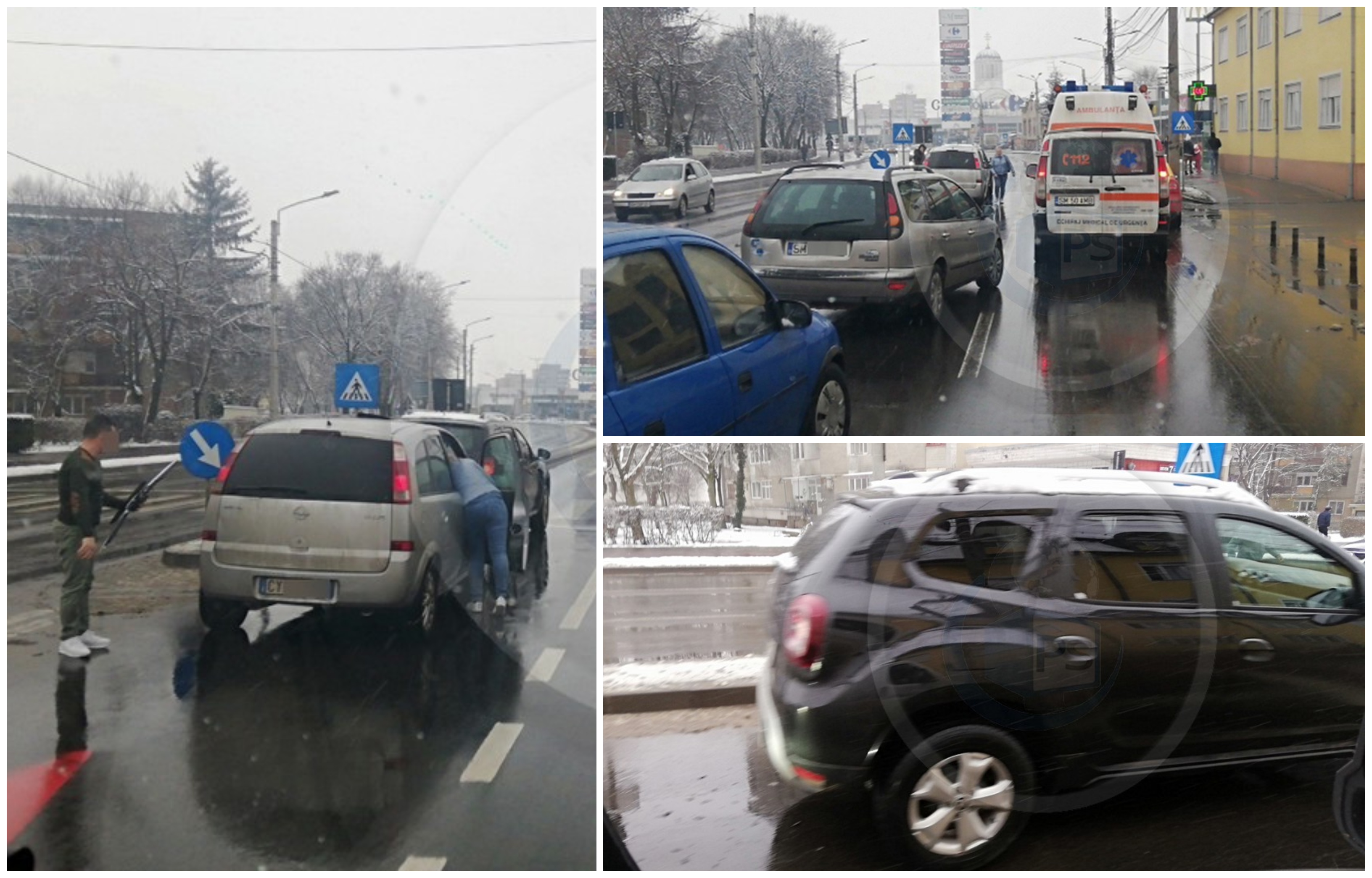 FOTO/VIDEO. Accident pe Drumul Careiului. Impact între un Opel și o Dacia Duster