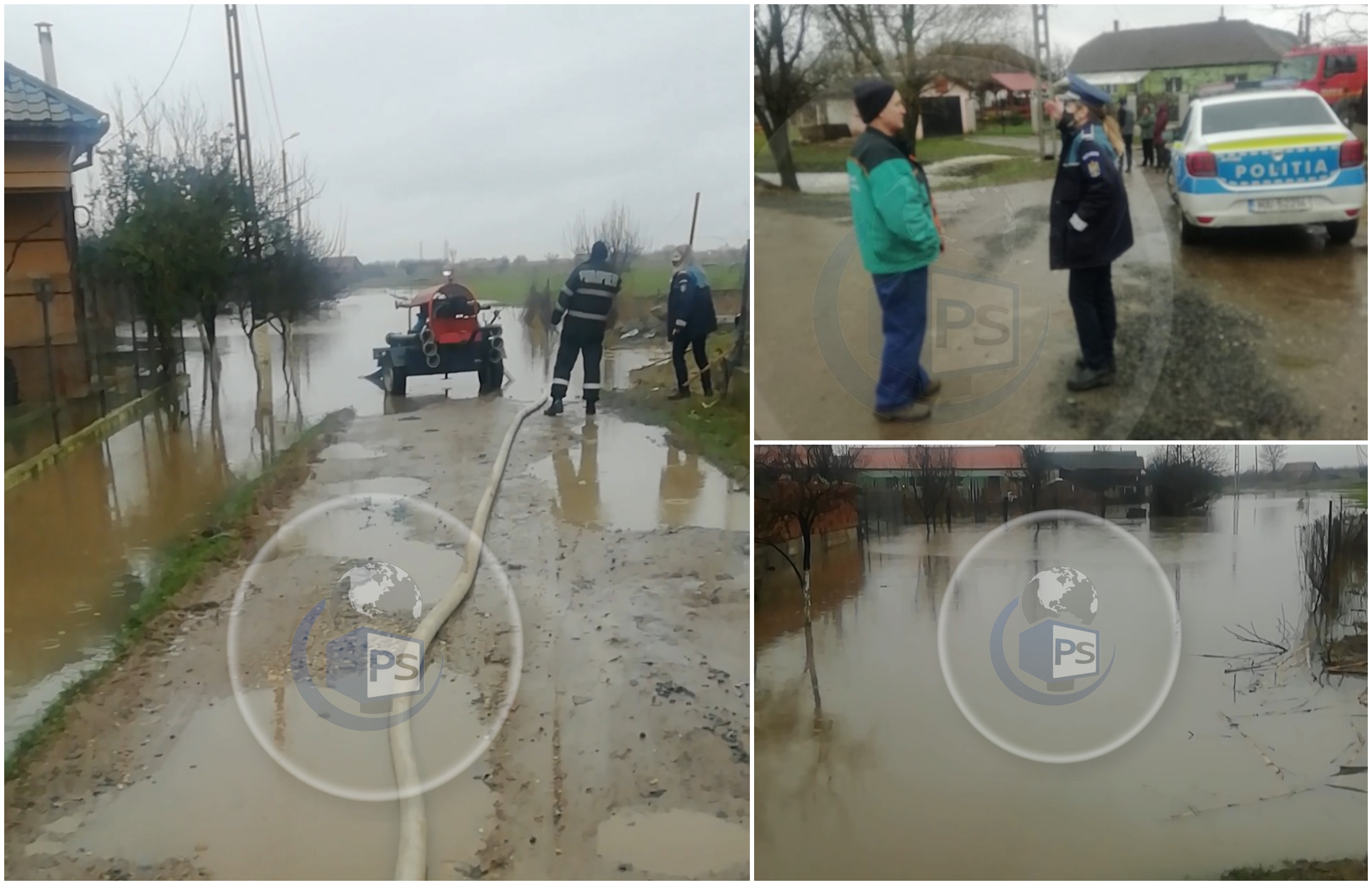 FOTO/VIDEO. Inundații în municipiul Satu Mare. Oameni amenință cu proteste, Poliția la fața locului