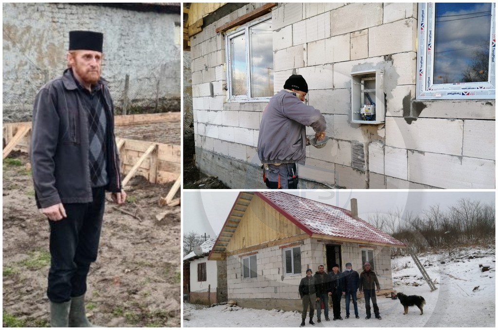 FOTO. Casa ridicată de un preot pentru doi copilași abandonați de mamă, racordată la electricitate