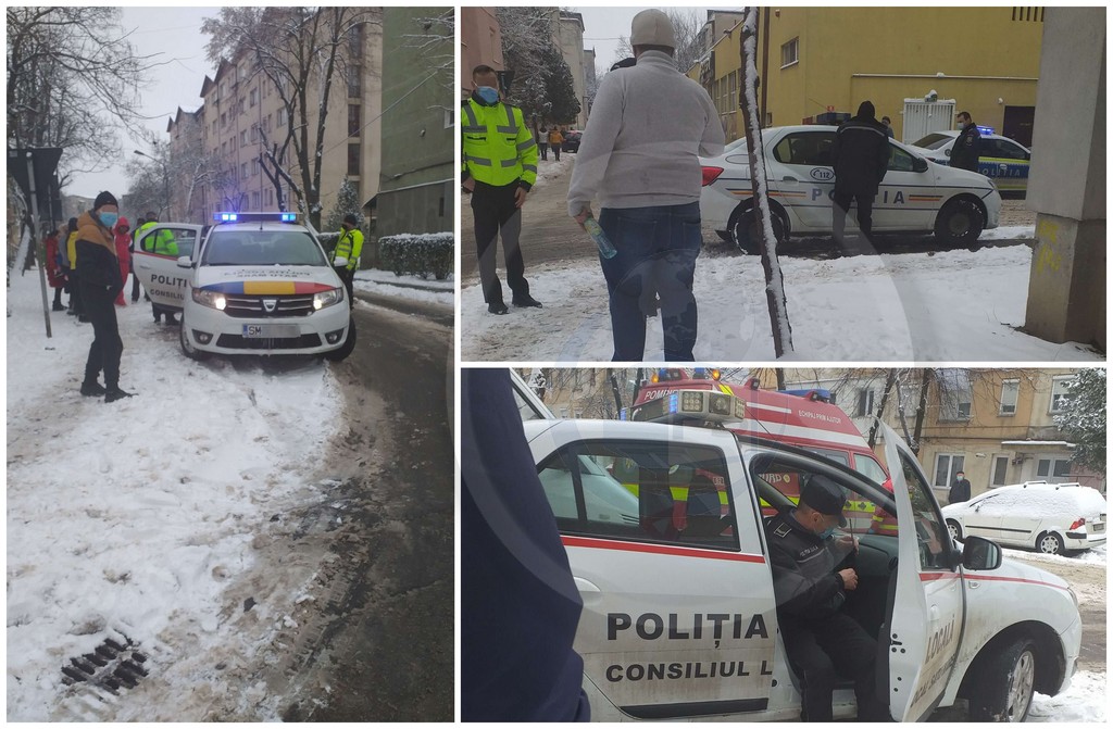 FOTO/VIDEO. Spray lacrimogen, SMURD și Poliția Satu Mare. Scandal monstru la ridicarea unei mașini