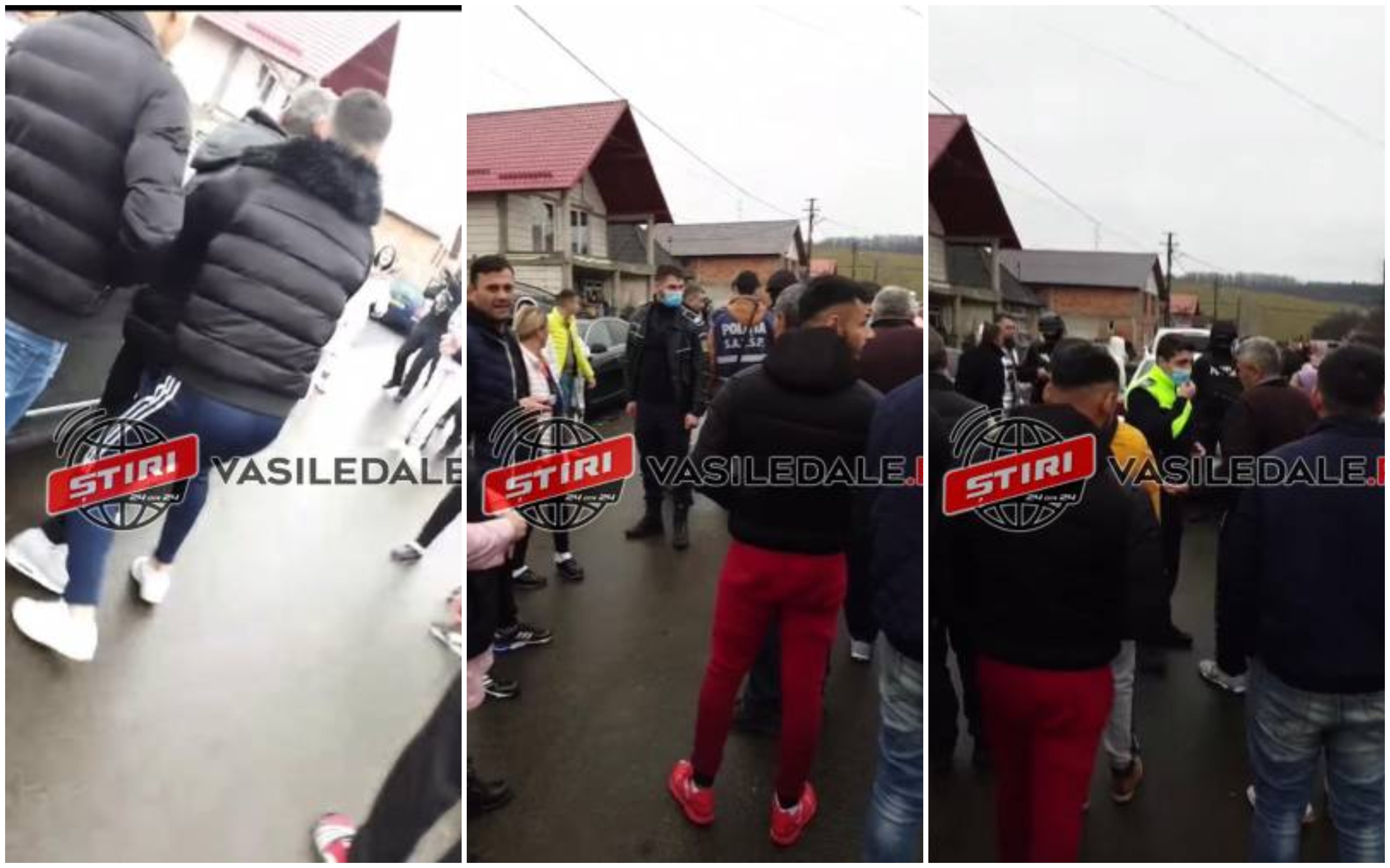 FOTO/VIDEO. Confruntare între mascați și zeci de rromi la limita dintre Satu Mare și Maramureș