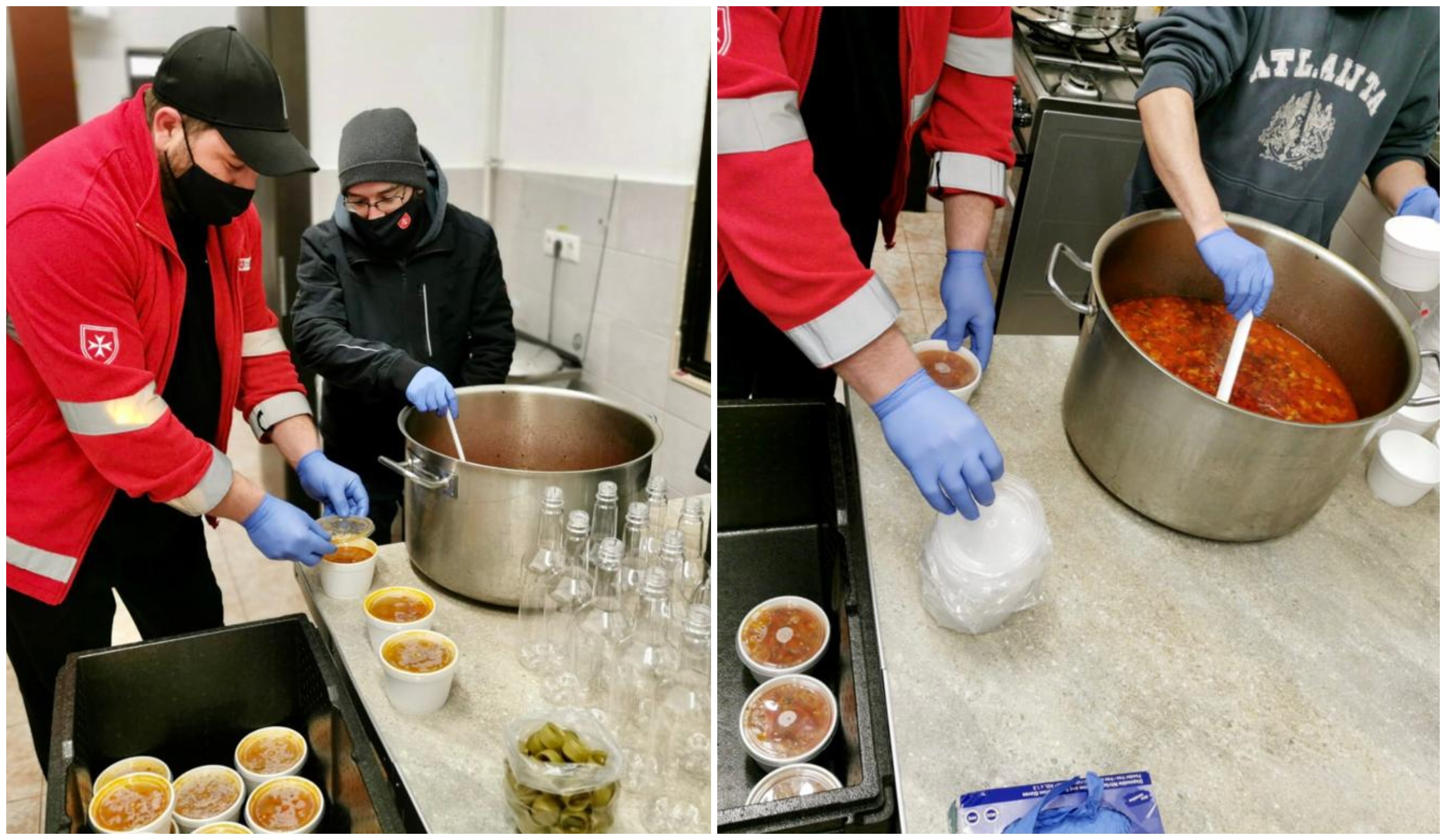 FOTOGALERIE. Voluntarii duc mâncare caldă pentru oamenii fără adăpost din municipiul Satu Mare