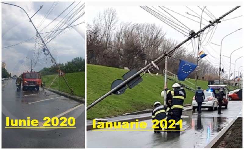 FOTO. Stâlpii cad pe capete în centrul Sătmarului. Al doilea în doar câteva luni