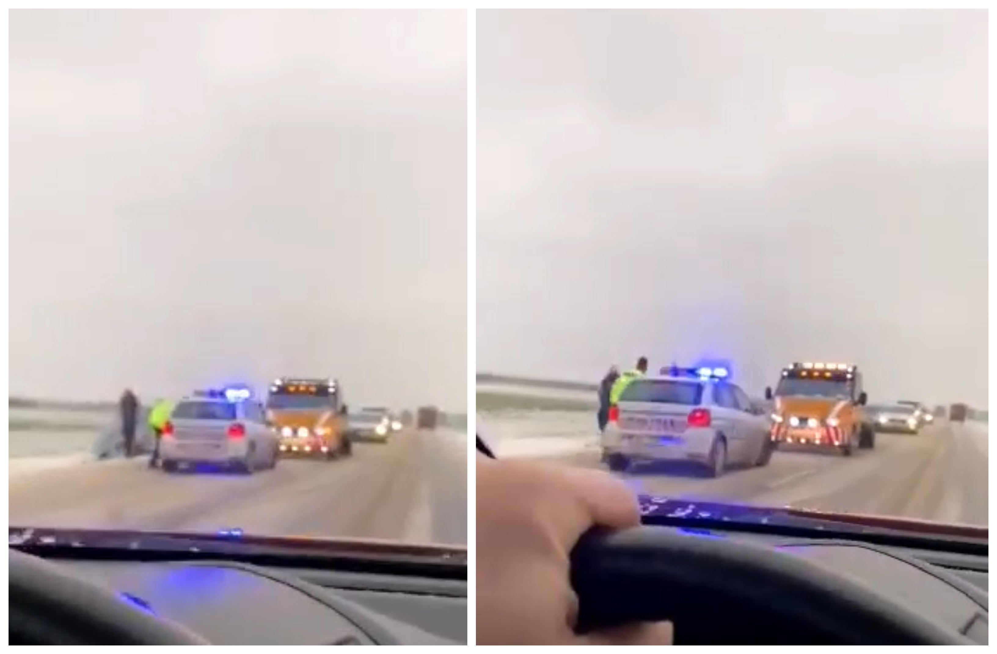 VIDEO. Un nou accident în județ, pe DN19A. Un șofer a derapat cu mașina în șanț