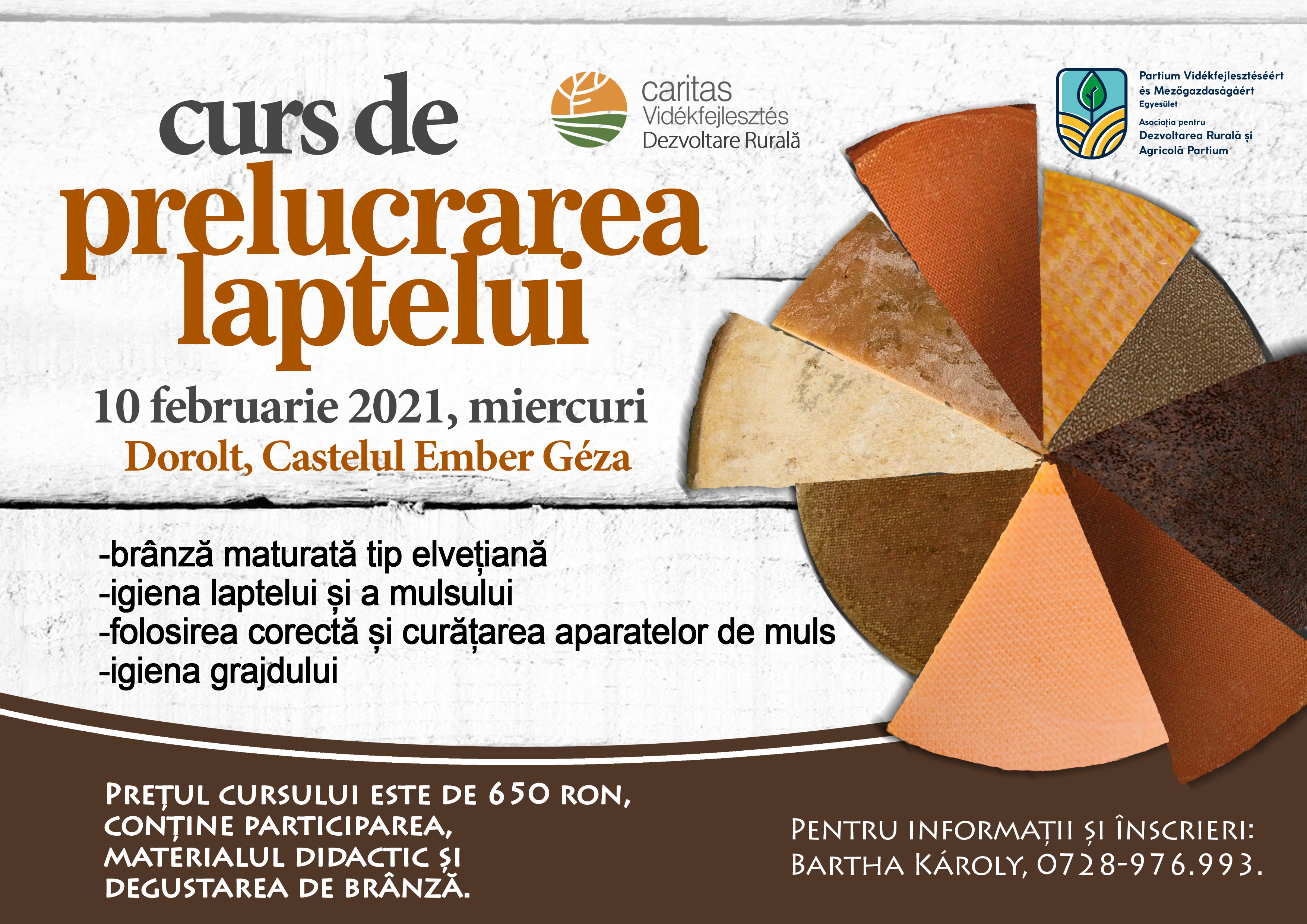 Curs de prelucrare a laptelui pentru producătorii din regiunea de nord-vest a țării