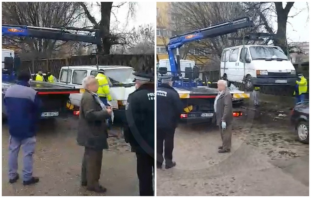 VIDEO. Mașinile abandonate, ridicate cu mulți nervi în municipiul Satu Mare. Cum s-au apărat proprietarii