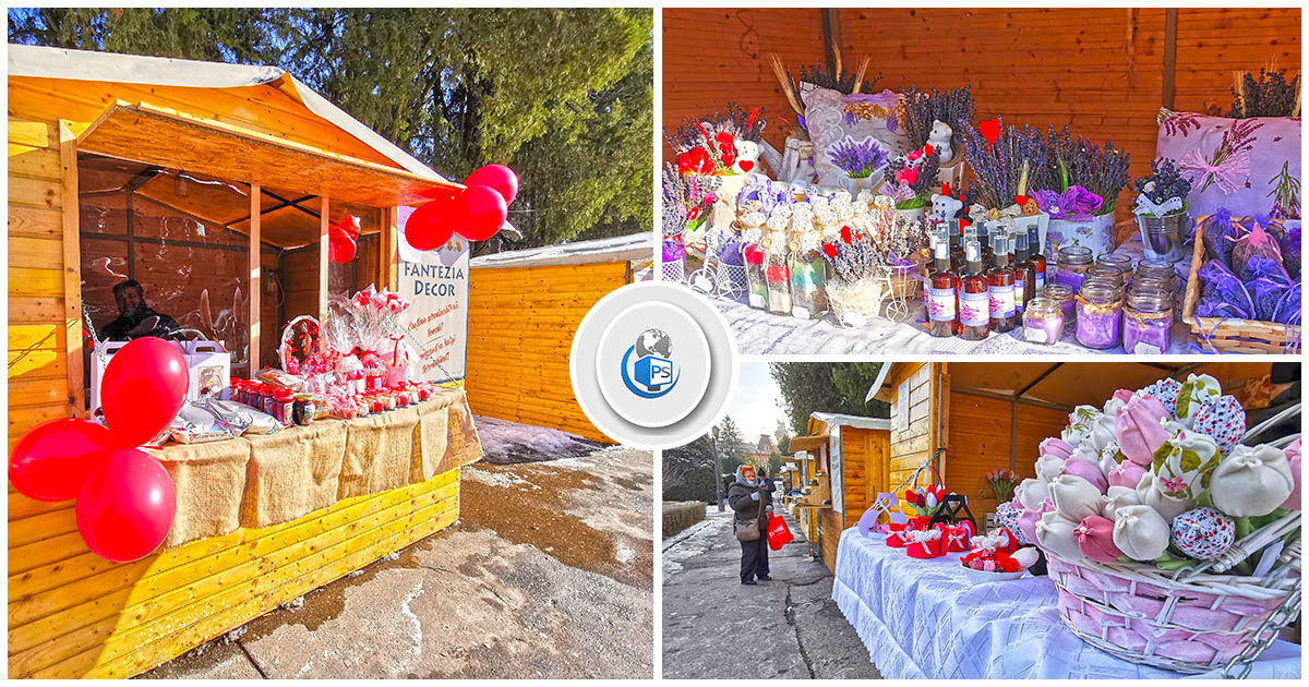 FOTO/VIDEO. Târg de Valentine`s Day în centrul municipiului Satu Mare. Ofertă foarte bogată