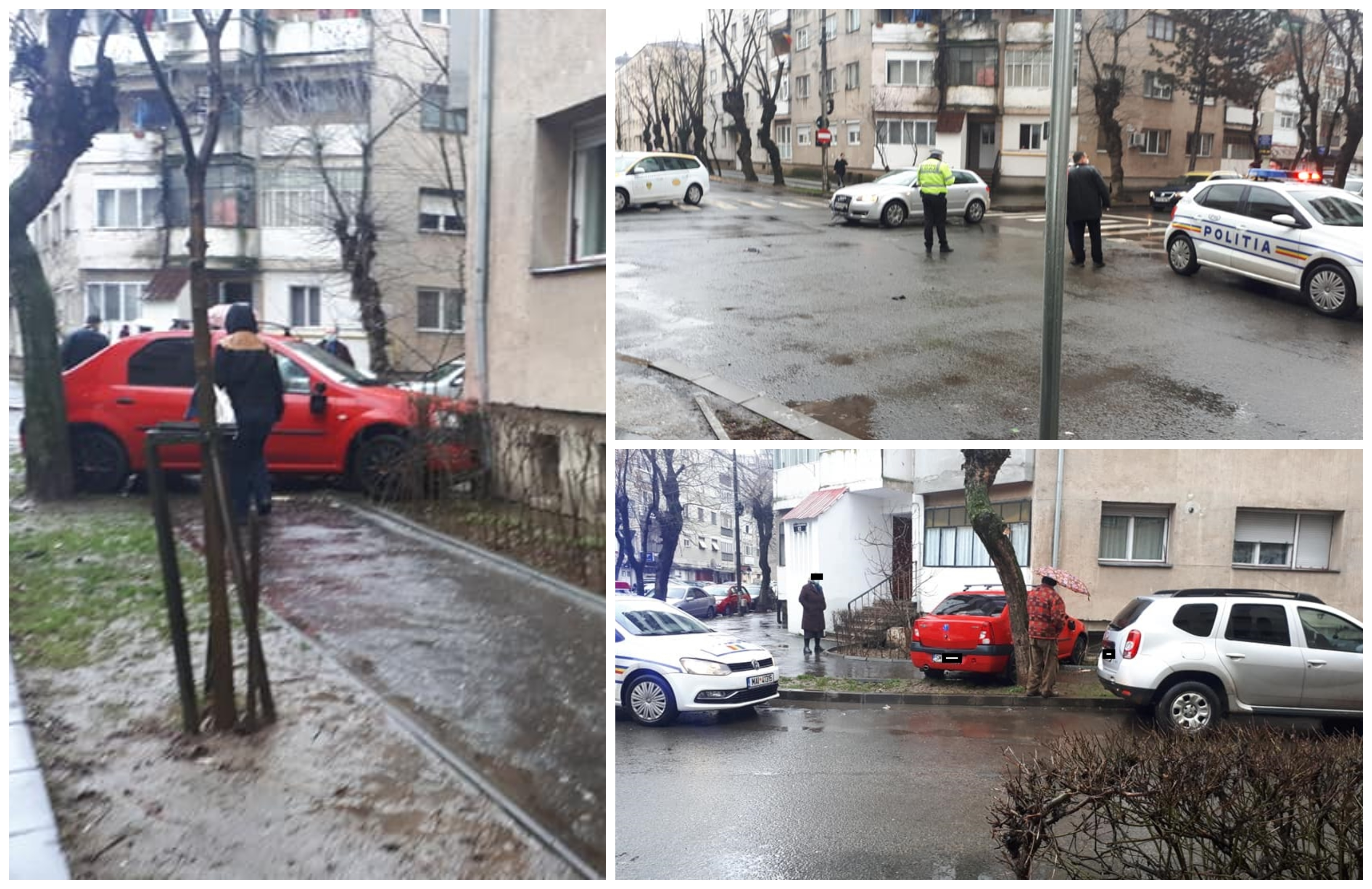 FOTOGALERIE. Accident în Micro 16! O mașina s-a oprit într-un bloc