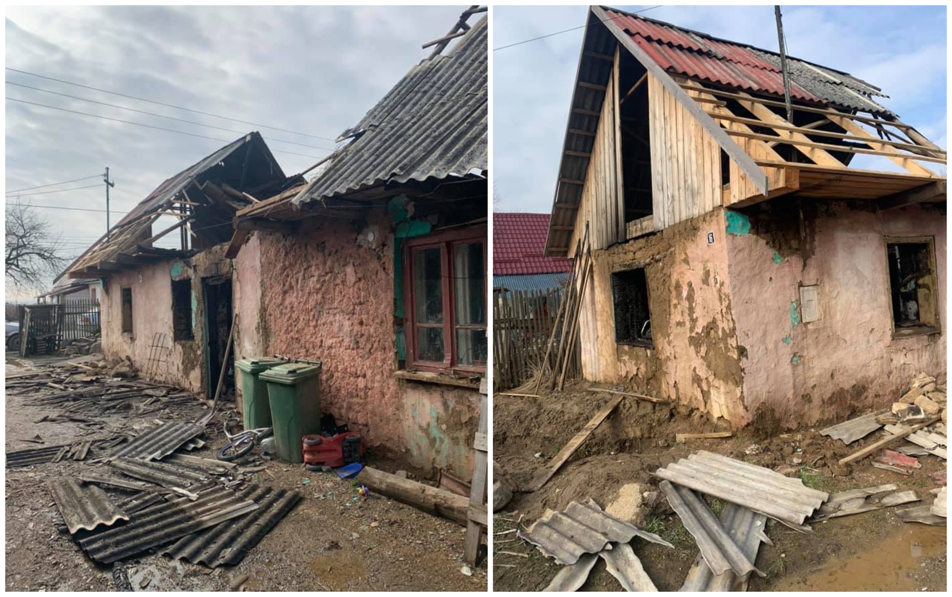 FOTO. O mamă cu șase copii a rămas fără casă, în județul Satu Mare. Haideți să îi ajutăm!