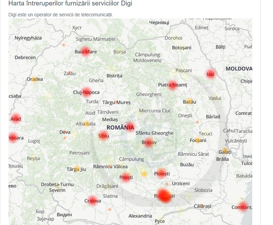 HARTĂ. A căzut internetul în toată România. Mii de rapoarte transmise de români