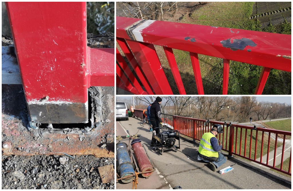 FOTOGALERIE. Lucrări în bătaie de joc pe Podul Golescu. Sătmărenii, luați la mișto