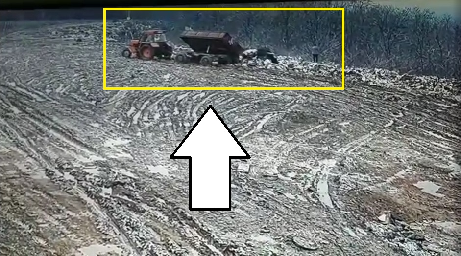 VIDEO flagrant. Sătmarul minunilor! Tocmai firma de salubritate aruncă ilegal deșeurile!