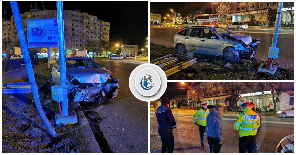 FOTO/VIDEO. Un șofer beat a lovit cu mașina tot ce i-a stat în cale pe b-dul Lucian Blaga