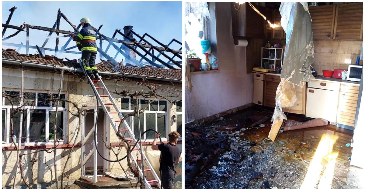 FOTOGALERIE. O familie din județ ne cere ajutorul! Casa le-a fost distrusă în incendiu