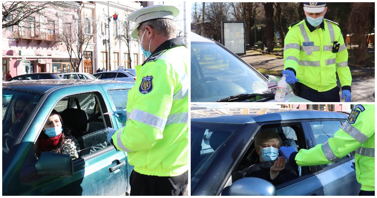 FOTOGALERIE. Mărțișoare pentru șoferițe de la Poliția Satu Mare. O primăvară frumoasă!