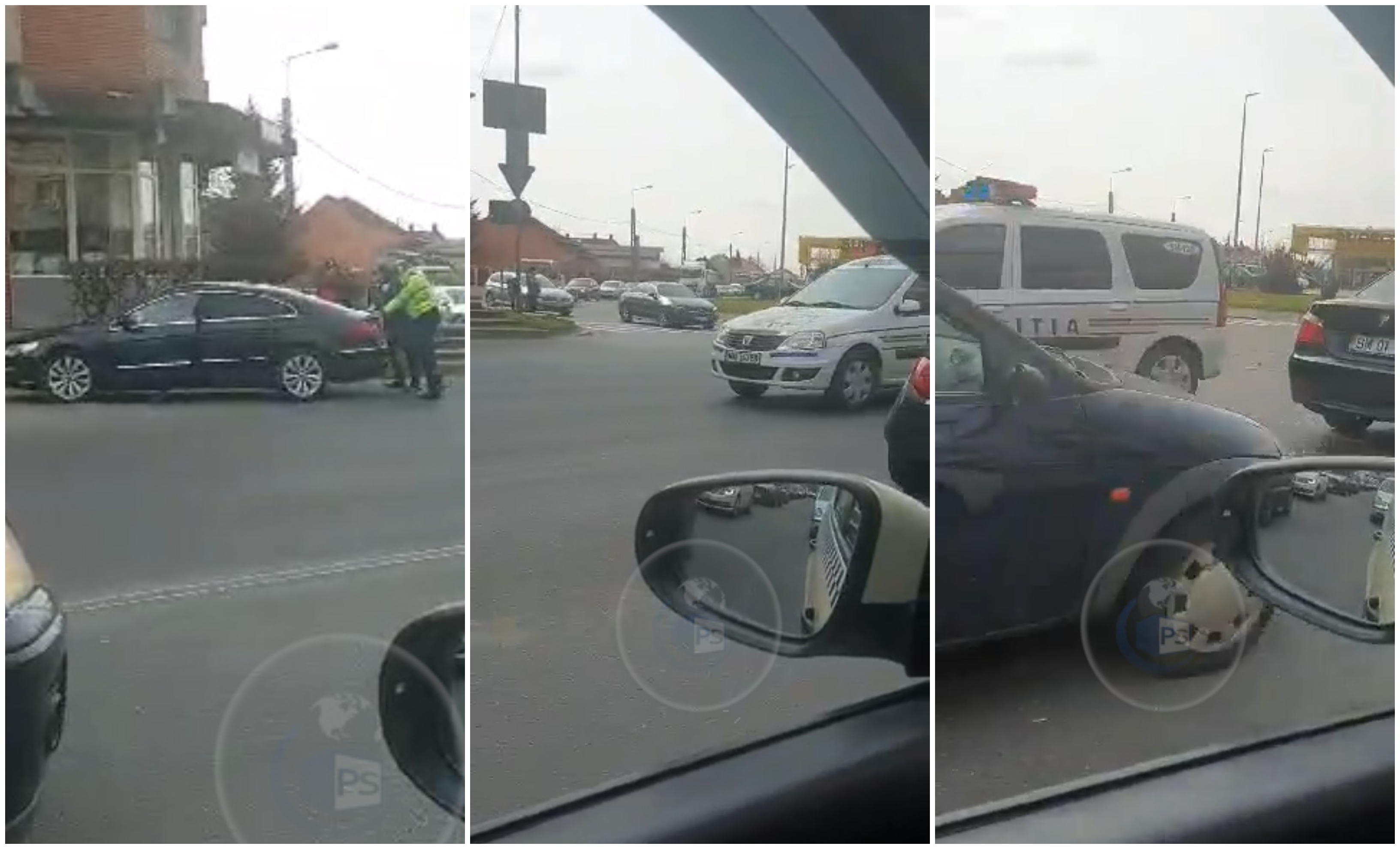 VIDEO. Accident pe B-dul Lucian Blaga, în Satu Mare. Traficul a fost afectat parțial