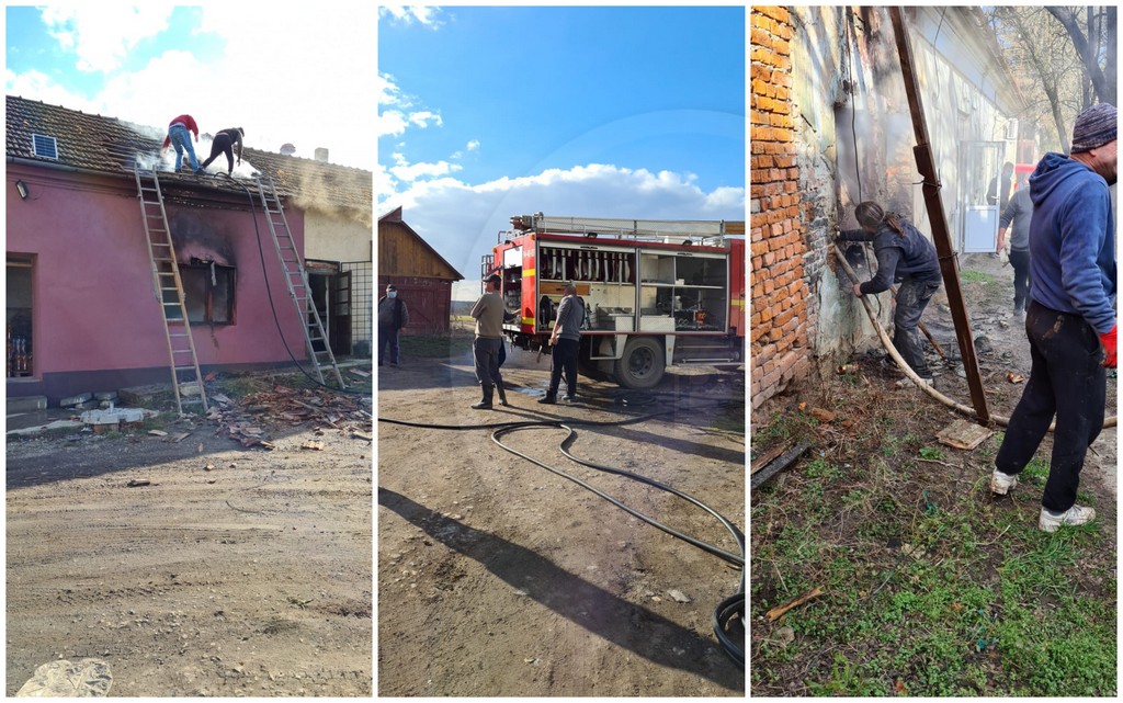 FOTO/VIDEO. Bolnav psihic, la un pas să dea foc Poliției și Primăriei. Localnicii au intervenit