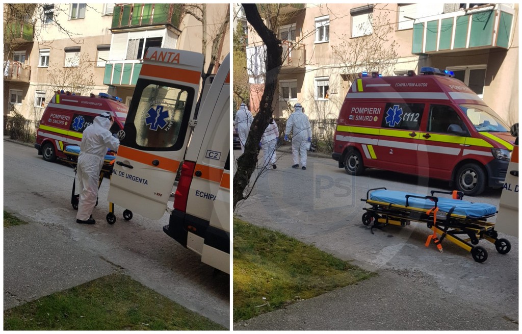 FOTO/VIDEO. Pompierii au spart ușa peste un pacient COVID, rămas inconștient în apartament