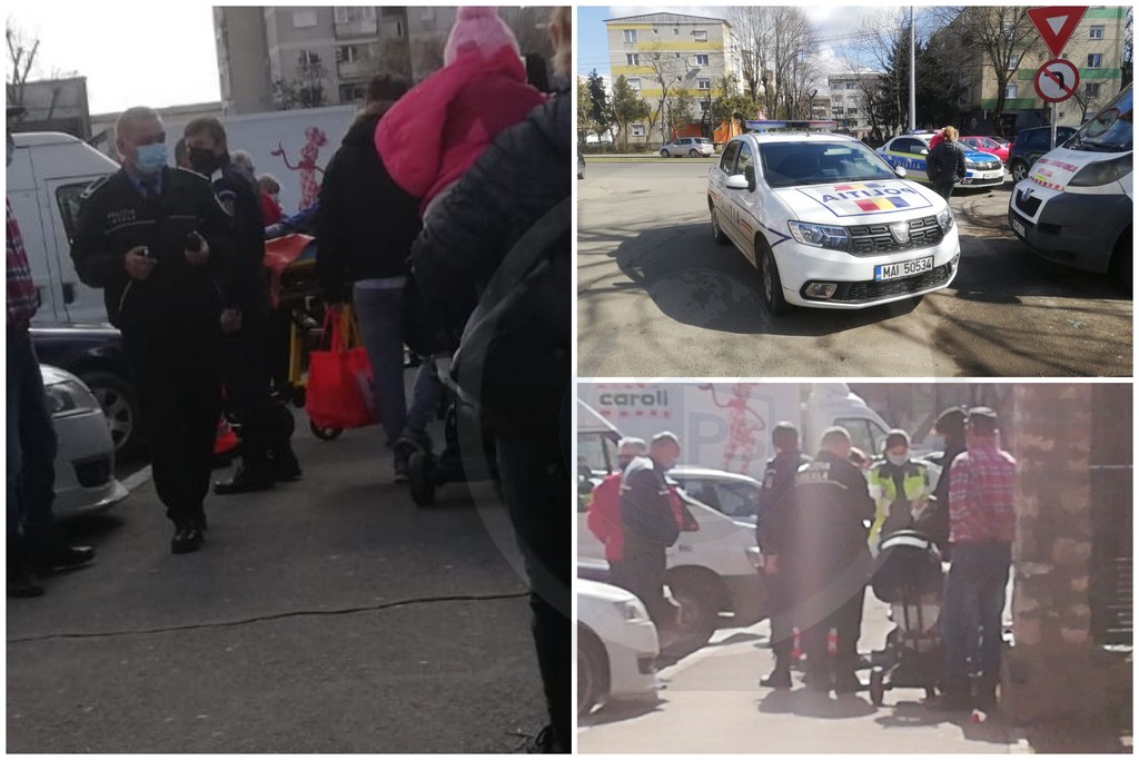 FOTO/VIDEO. Persoană rămasă inconștientă lângă gardul Spitalului Județean Satu Mare