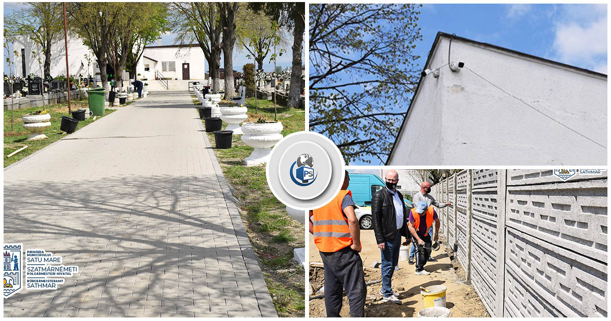 FOTO. Cimitirul de pe strada Amațului, supravegheat video. Lucrările de reabilitare continuă