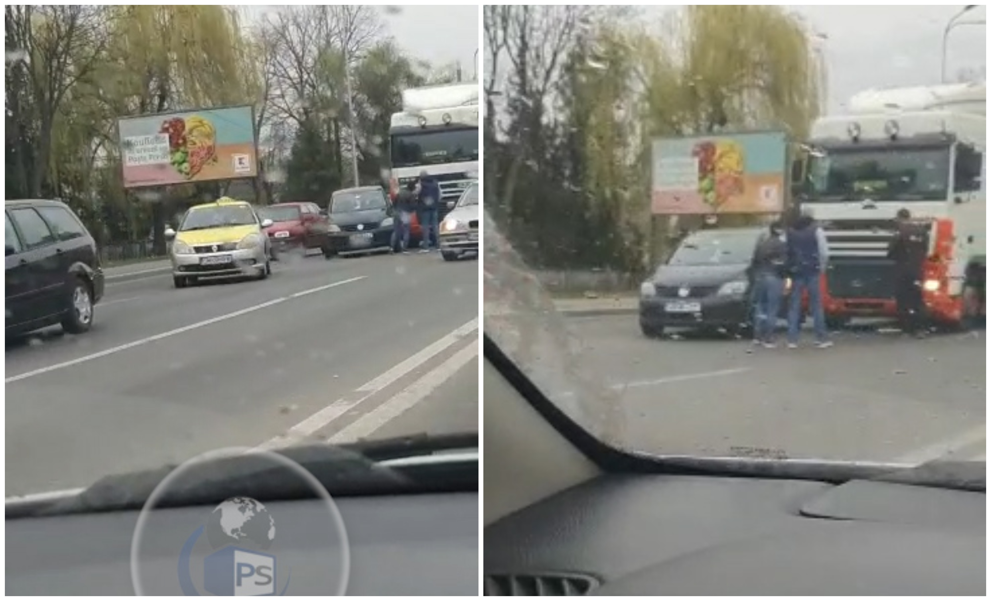 VIDEO. Accident pe Podul Decebal. Impact între un TIR și un autoturism