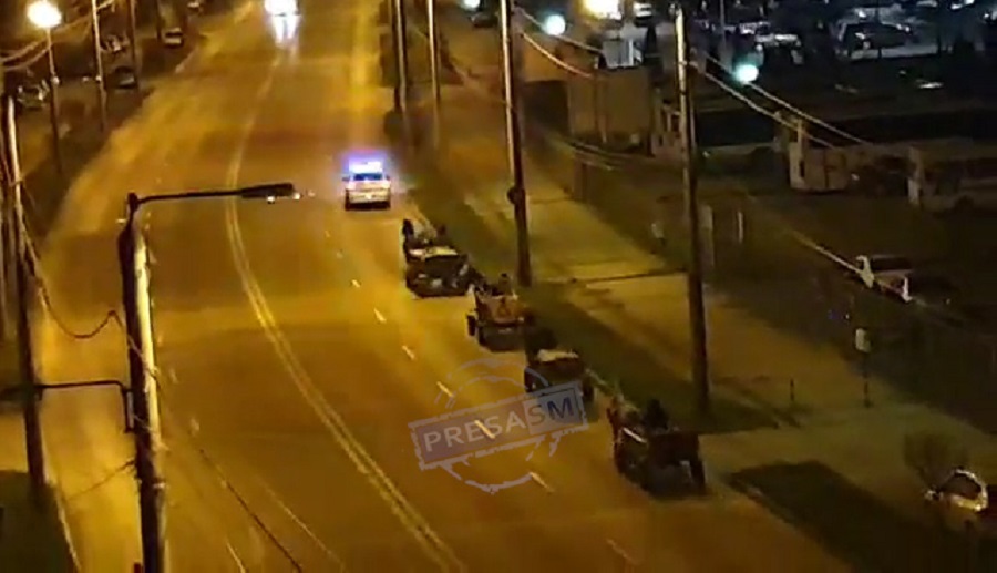 VIDEO. Caravană de căruțe în miez de noapte, prin municipiul Satu Mare. A intervenit Poliția Locală