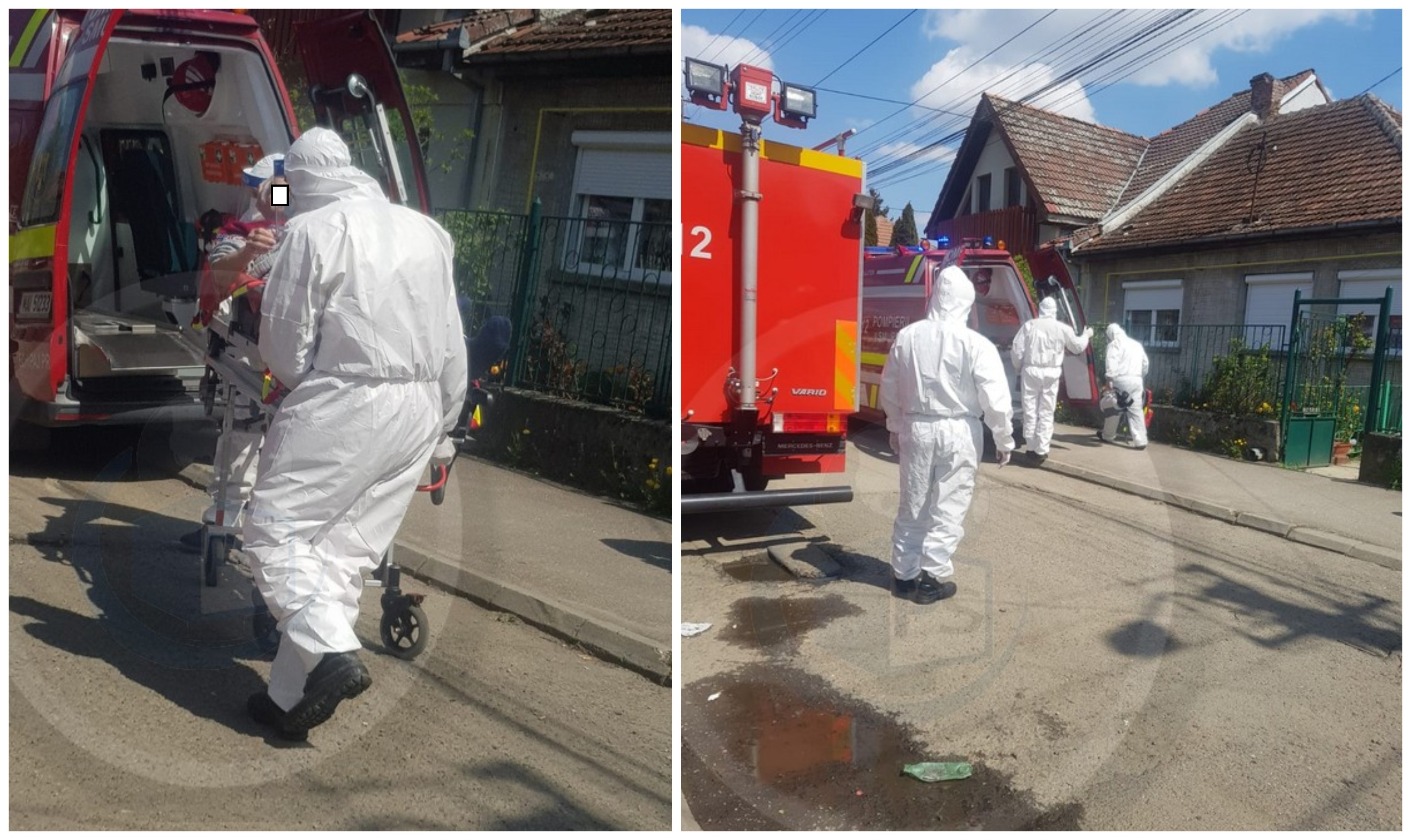 FOTOGALERIE. Sătmărean, suspect de COVID, găsit inconștient în casă, în Cartierul Micro 14