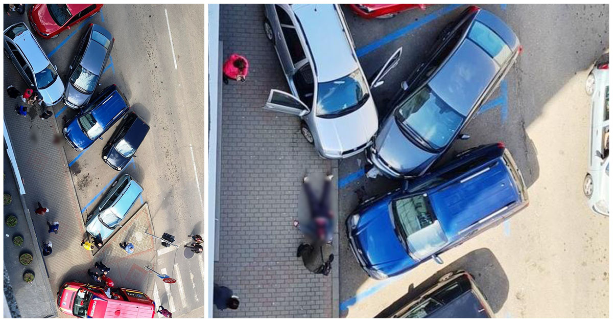 FOTO/VIDEO. O șoferiță a lovit 3 pietoni și 3 mașini încercând să iasă din parcare