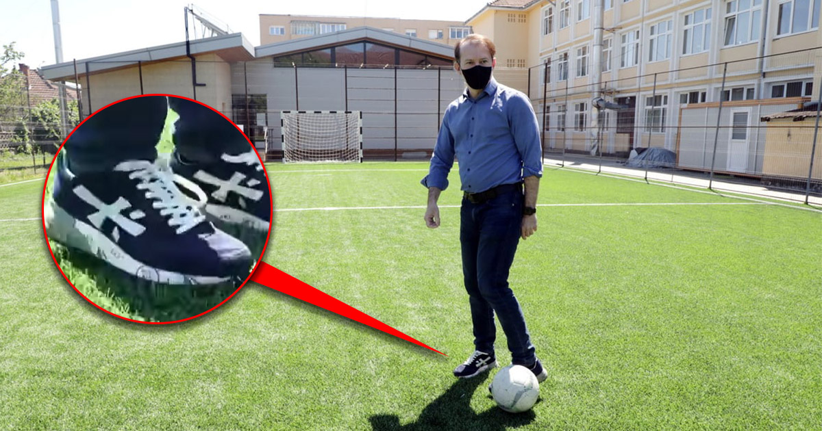 FOTO/VIDEO. Tabloidele, atente la adidași purtați de Cîțu la Satu Mare. Cât costă perechea de pantofi de sport