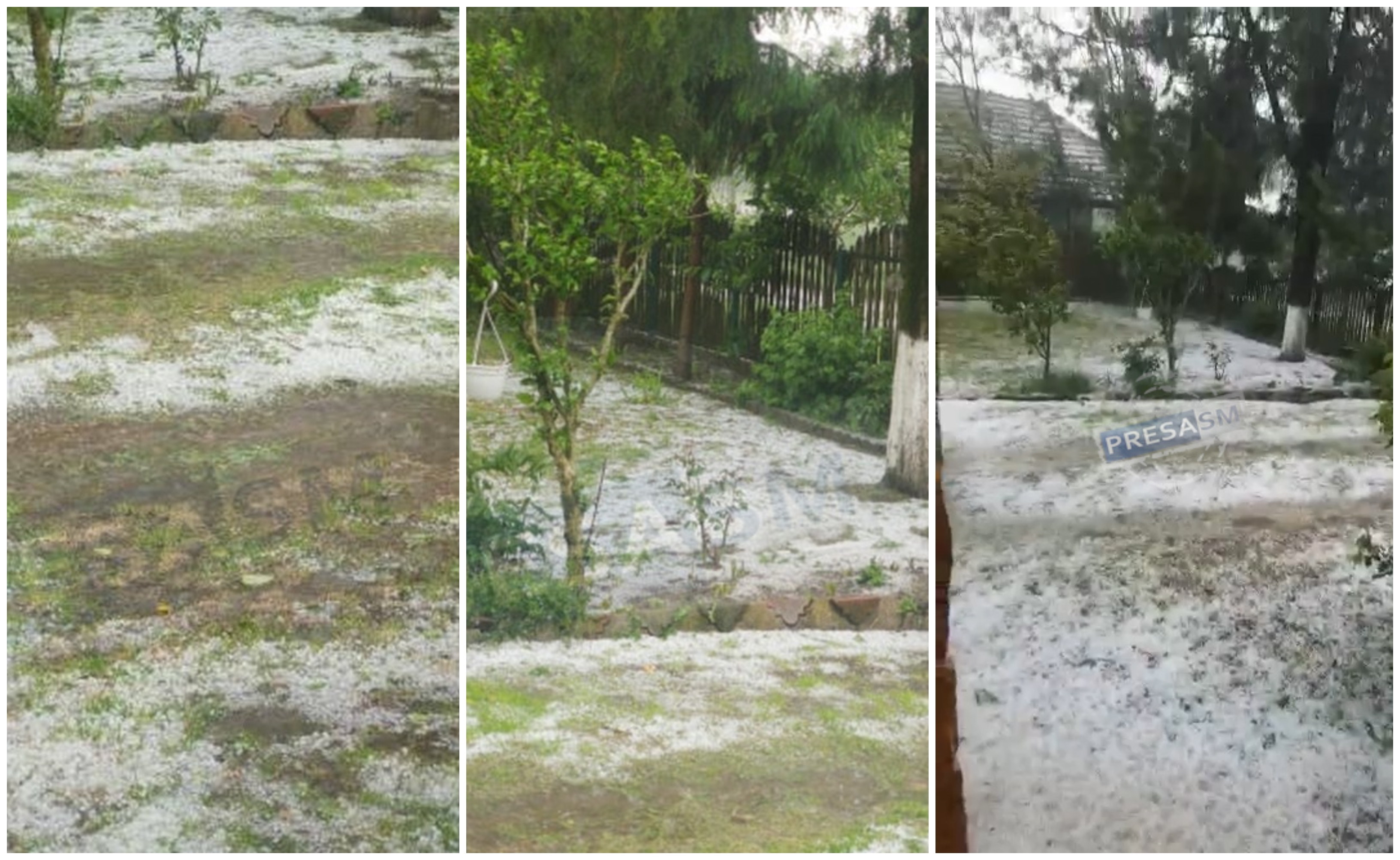 FOTO/VIDEO. Grindină și vijelie în județul Satu Mare. Lista localităților afectate