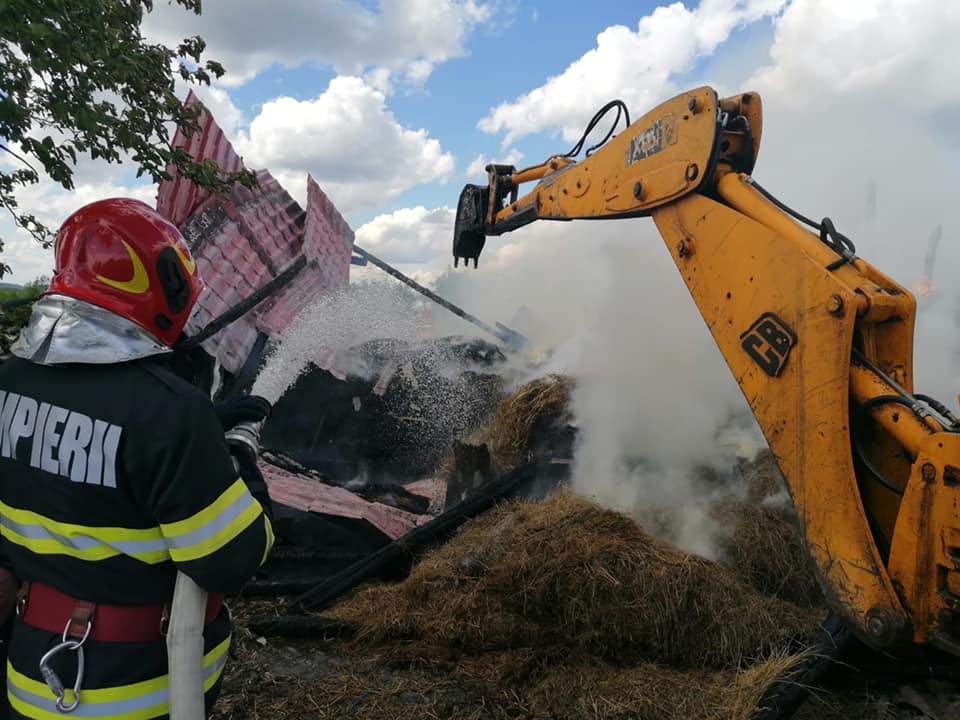 FOTO. Incendiu în județul Satu Mare. Pompierii spun că focul a fost pus intenționat
