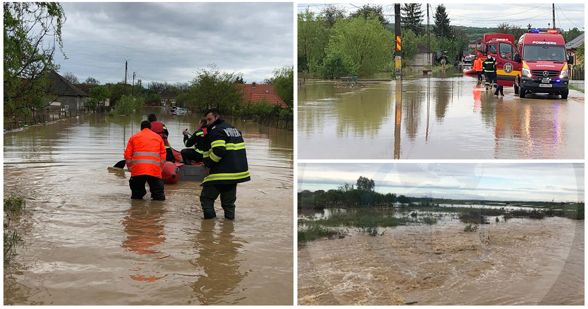 FOTO/VIDEO. Mobilizare de forțe. Zeci de case inundate în județul Satu Mare