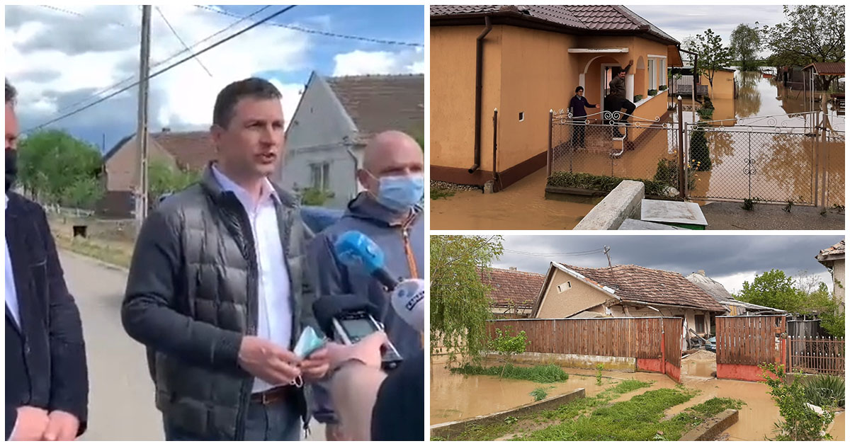 FOTO/VIDEO. Inundații Satu Mare. Ministrul Mediului: "O minune că nu avem pierderi de vieți omenești"