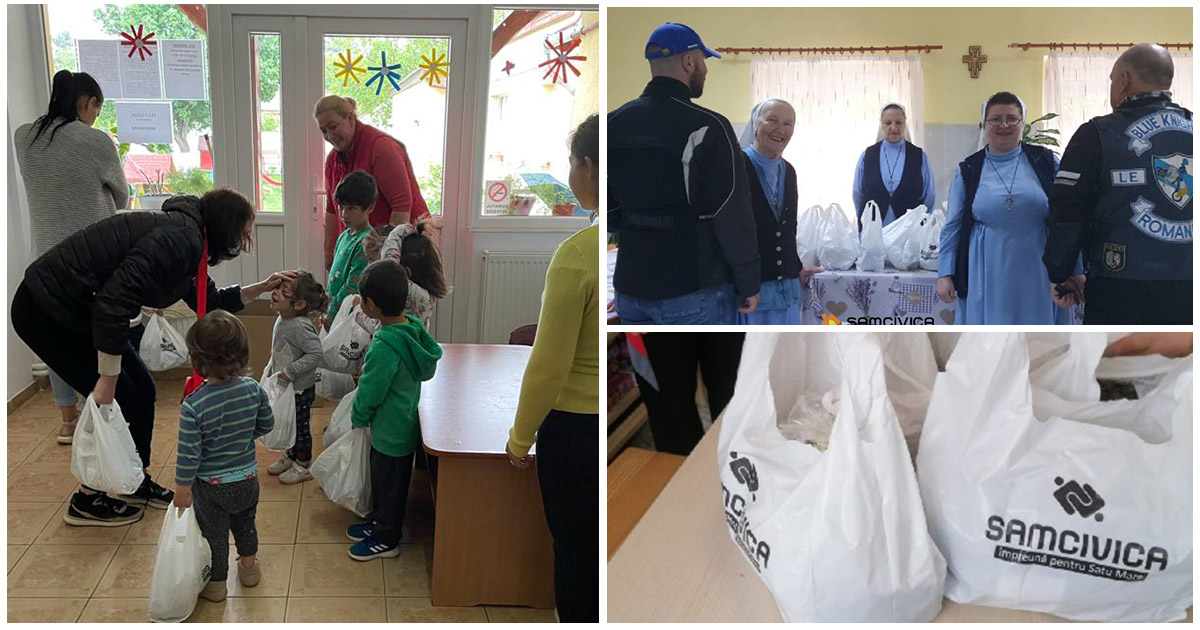 FOTO. Surprize dulci pentru cei mici. SamCivica a dus cadouri în toate casele de tip familial din județul Satu Mare