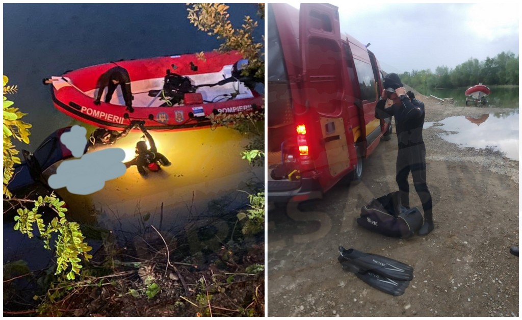 FOTO/VIDEO. Accident mortal în județul vecin. Șofer beat, fără permis, a plonjat cu mașina în lac