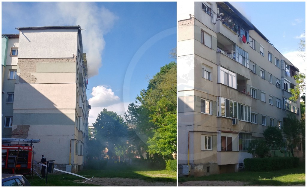 FOTO. A Mirceşti sétányon gyulladt ki egy lakás