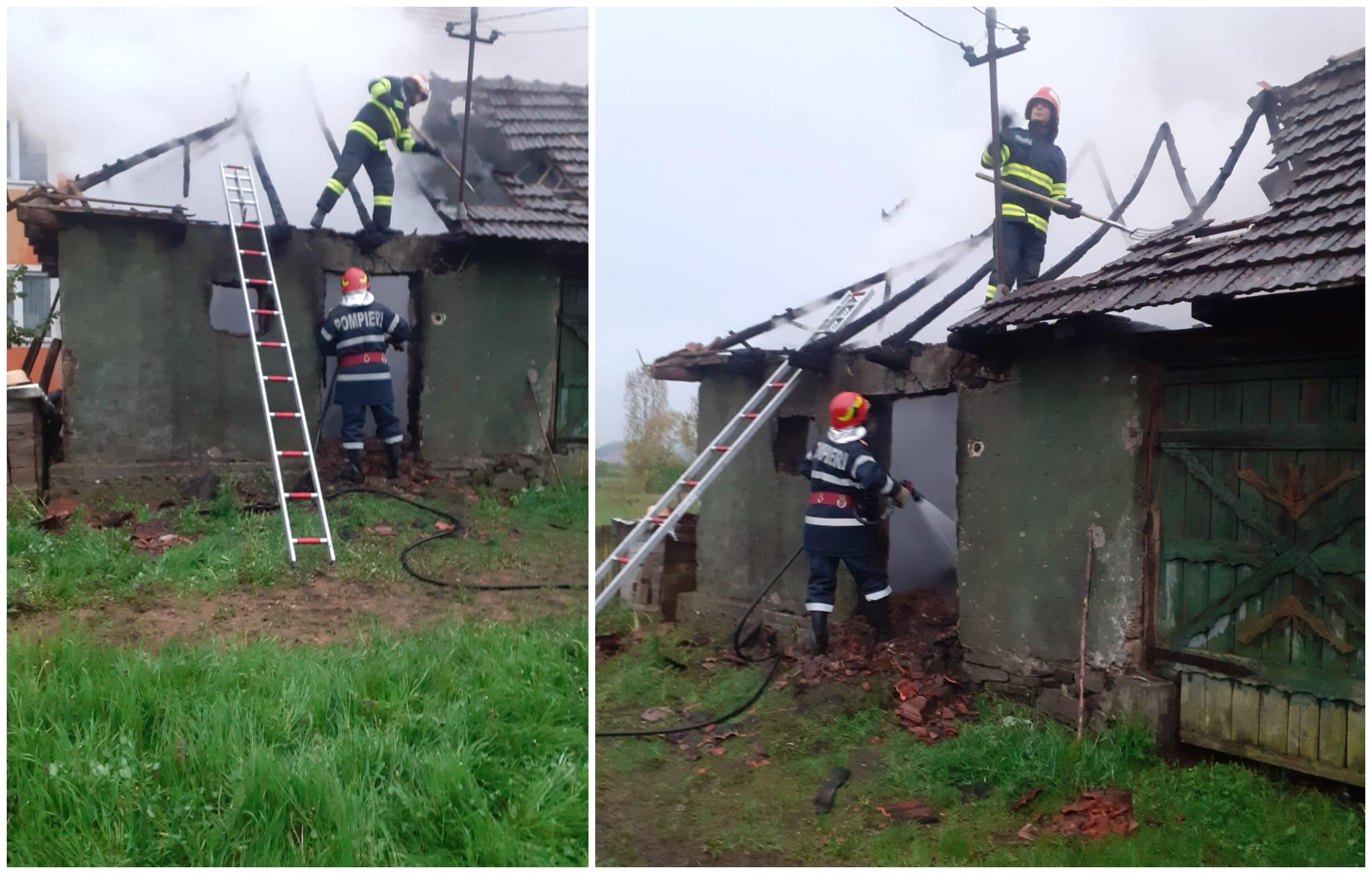 FOTO. Imobil distrus în județul Satu Mare, din cauza unei improvizații electrice