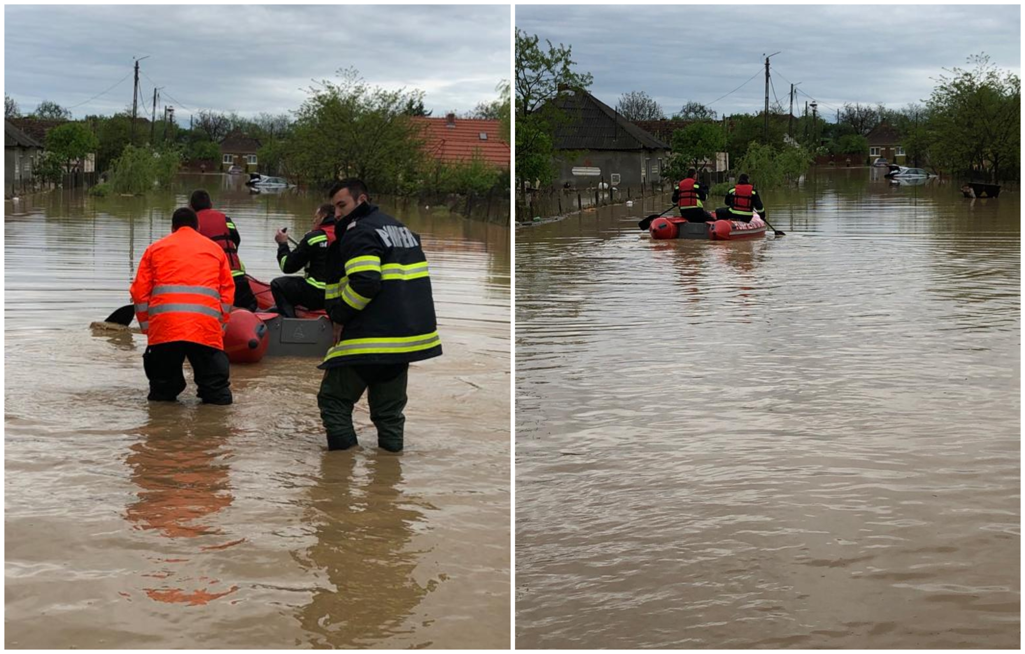 FOTO/VIDEO. Peste 100 de sătmăreni, evacuați din cauza inundațiilor. O parte, cazați la Căminul Cultural Rătești