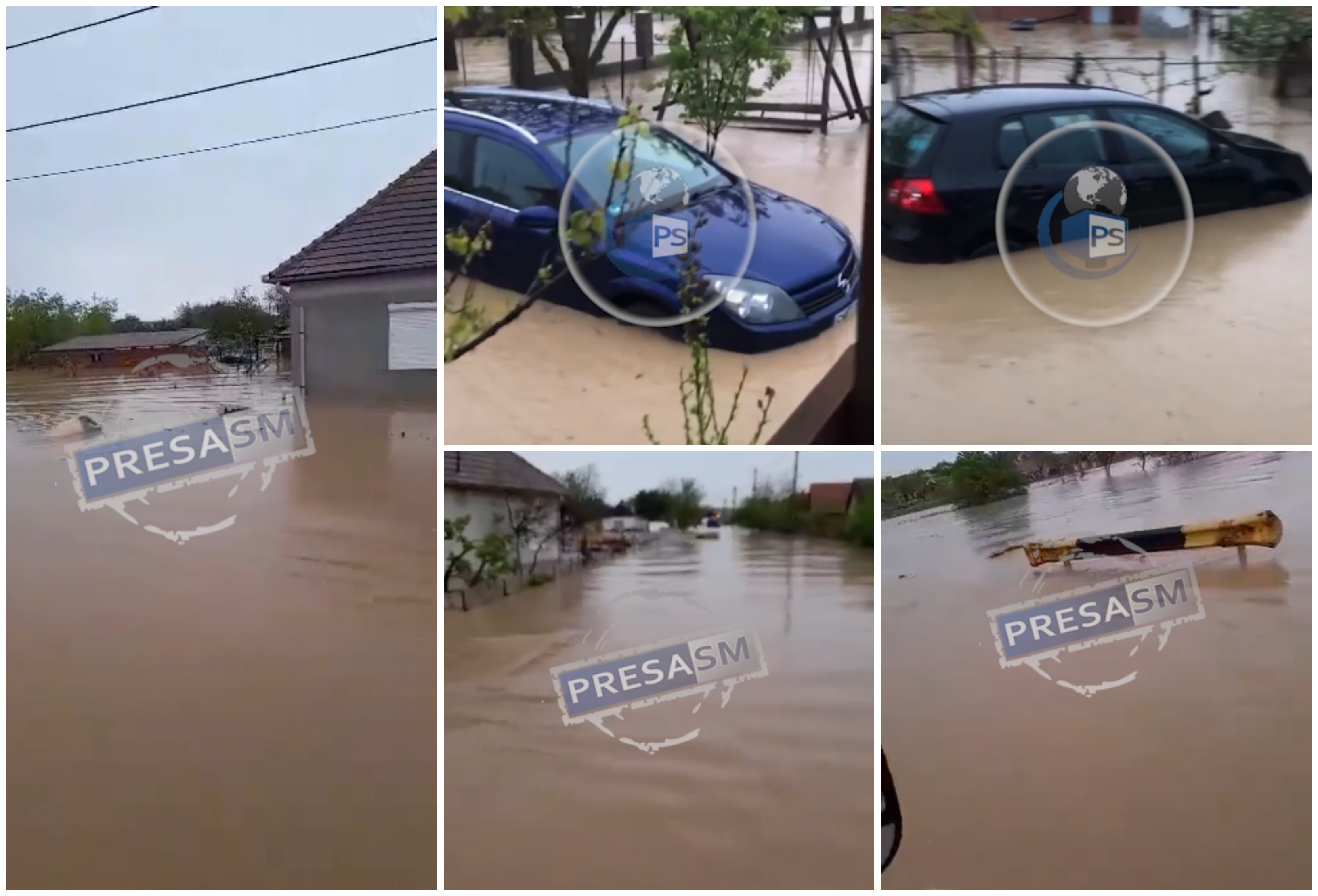 FOTO/VIDEO. Inundații în județul Satu Mare. Localități sub apă, DN 19A a fost închis