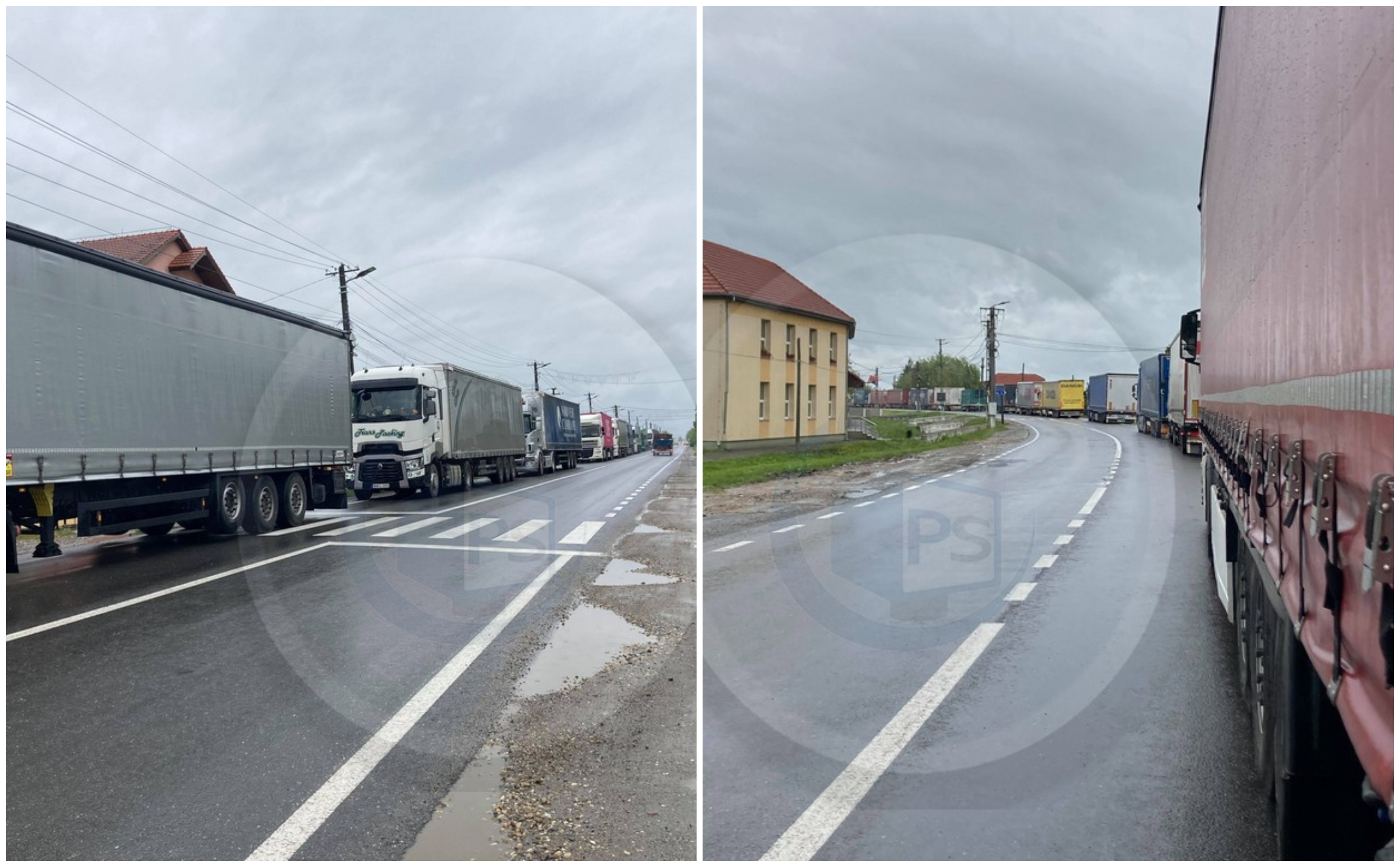 FOTOGALERIE. Aglomerație la vama Petea. Cod roșu pentru șoferii de TIR