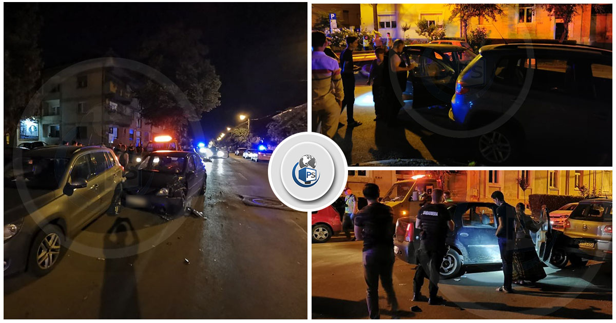 FOTO/VIDEO. Accident în lanț în municipiul Satu Mare. Șofer băut, fetiță de 3 ani rănită