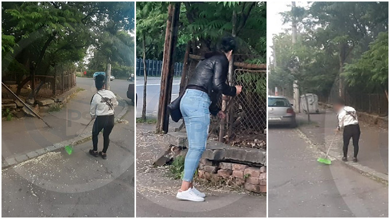 FOTO. Prostituatele de lângă Gara CFR Satu Mare, amendate și puse să facă curat de Poliția Locală
