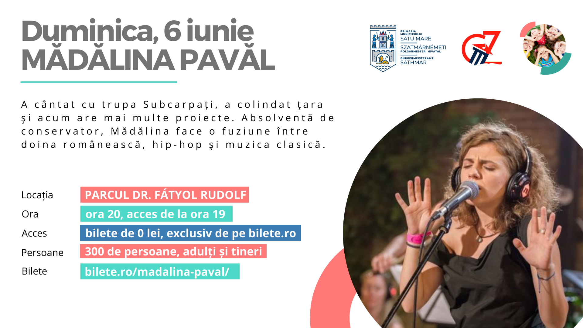 Duminică de folclor și hip-hop cu Mădălina Pavăl, în centrul municipiului Satu Mare